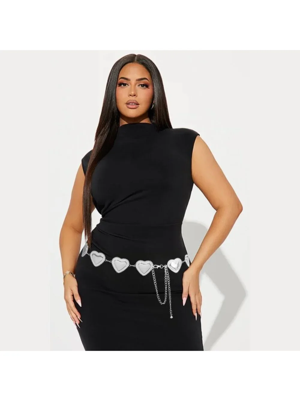 Stylish Metal Waist Chain Belt - Gold & Silver Chunky Accessory for Dresses